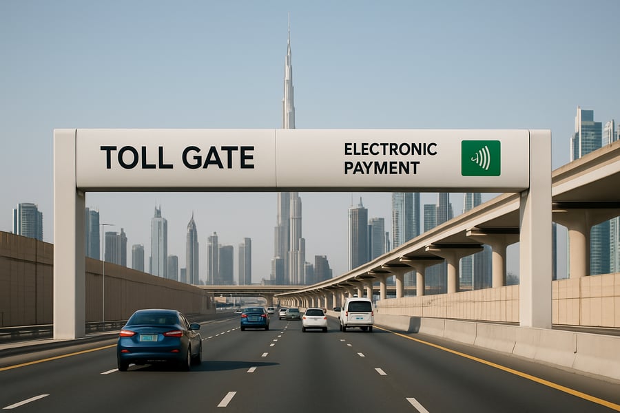Toll road in Dubai with electronic payment system Toll road in Dubai with electronic payment system